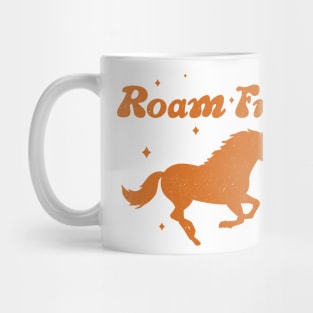 Roam Free Wild Horse Boho Retro 70s Mug